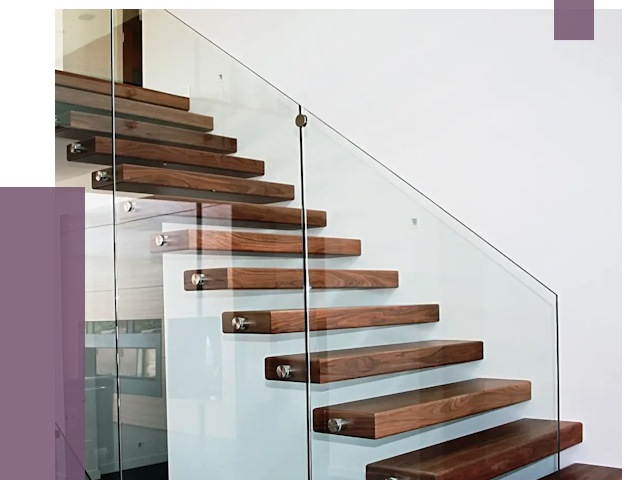 Стеклянные перила для лестницы в Новочеркасске от 14839 руб.