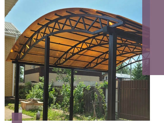 Изготовление навесов под ключ в Новочеркасске из качественных материалов