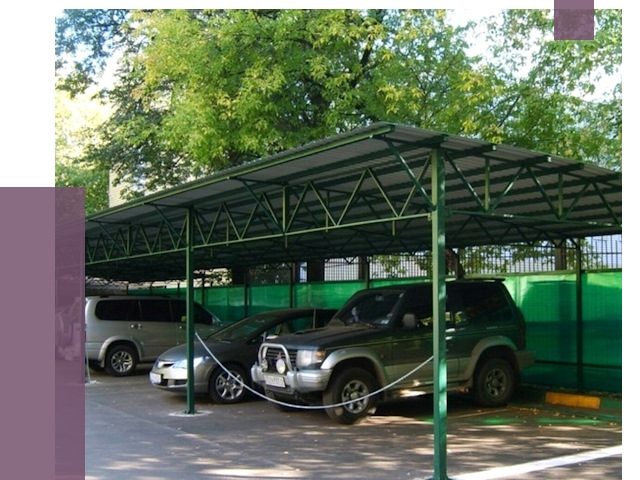 Навесы для парковки в Новочеркасске от 80337 руб. заказать | ПРОЛЁТ-Нвч