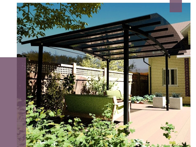 Навесы для террасы в Новочеркасске от 13048 руб. под ключ | ПРОЛЁТ-Нвч