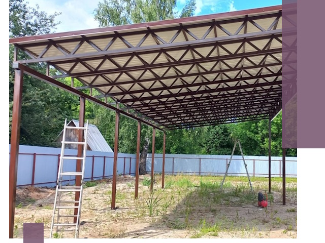 Односкатные навесы под ключ в Новочеркасске — изготовление и монтаж