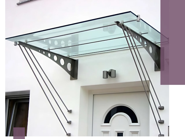 Козырьки над входом под ключ в Новочеркасске — изготовление и монтаж