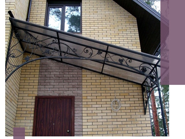 Односкатные козырьки из металла под ключ в Новочеркасске