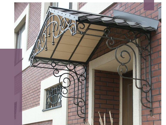 Двускатные козырьки в Новочеркасске под ключ от 12793 руб.