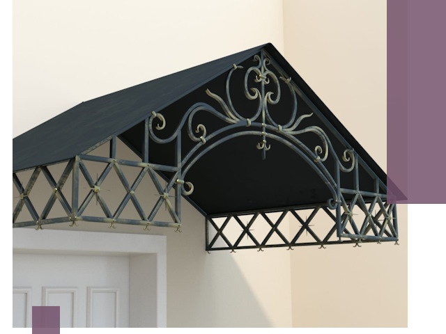 Двускатные металлические козырьки под ключ в Новочеркасске