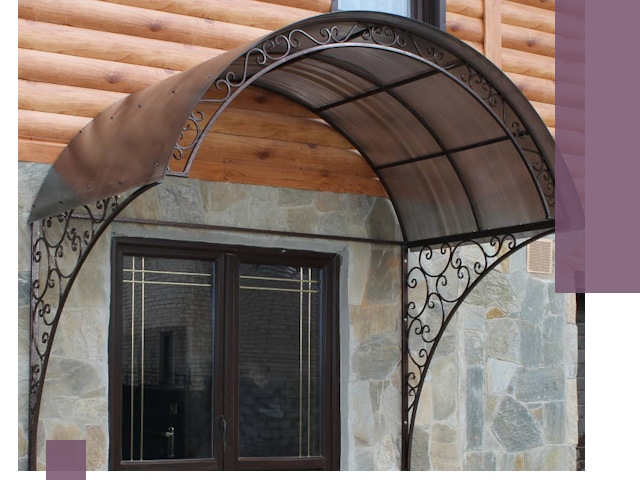 Арочные козырьки под ключ в Новочеркасске: изготовление и монтаж